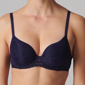 New! Simone Perele Comete 3D Plunge bra - Midnight 36B